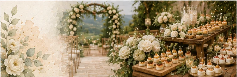 Detalle visual de menú y servicio de catering para boda — el error de confirmar el menú sin revisar tiempos y restricciones