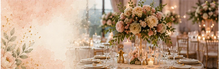 Detalle floral y de ambientación para una boda — cómo construiría una paleta de boda paso a paso