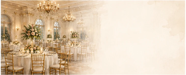 Espacio ilustrado para evaluar el lugar de una boda — ¿salón, hacienda, playa o jardín: qué lugar encaja con nuestra boda?