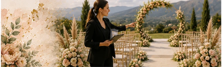 Detalle visual de planeación y coordinación de una boda — cómo compararía tres propuestas de wedding planner paso a paso