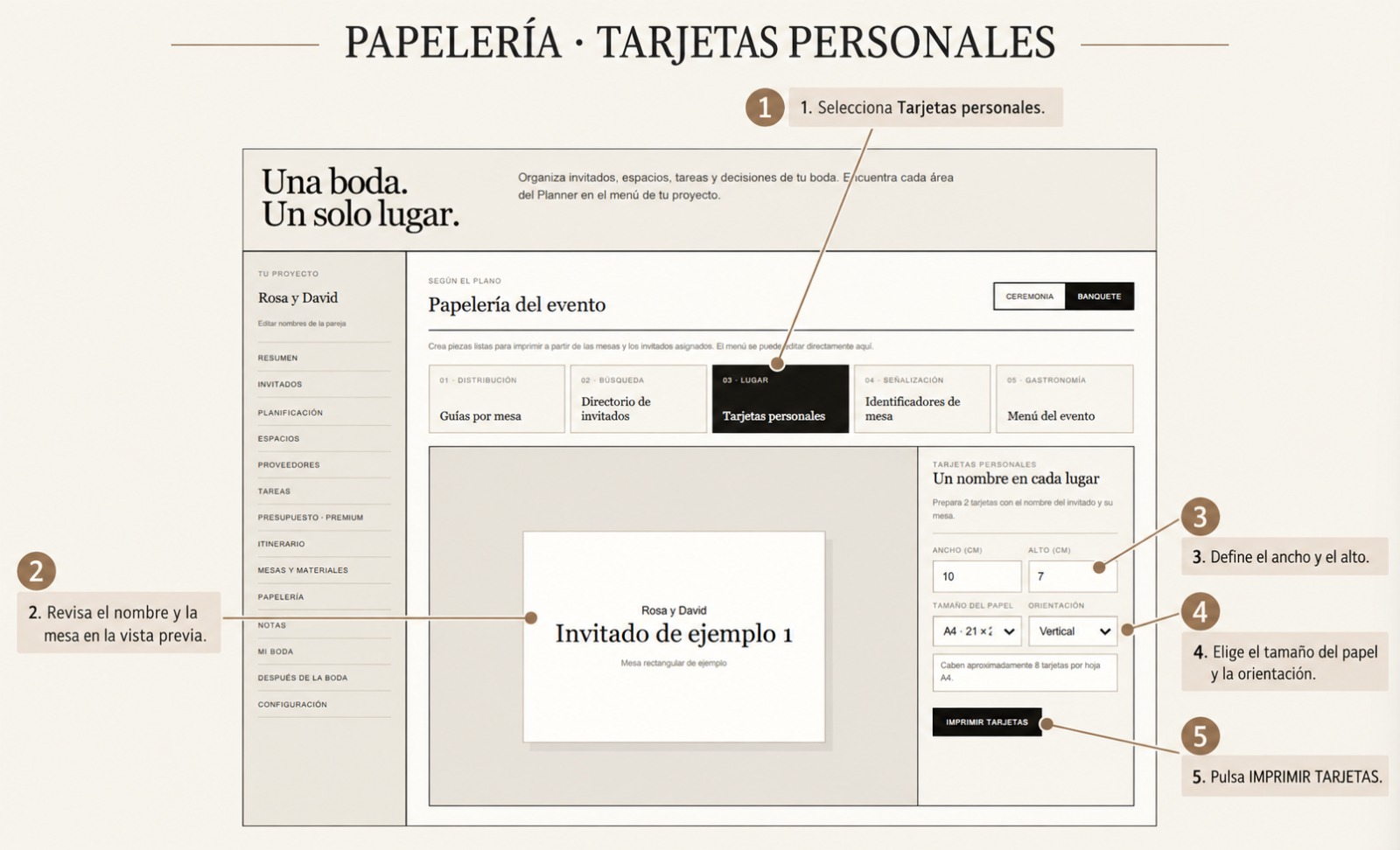 Vista el planner en la herramienta de papelería.
